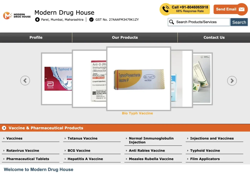 Modern Drug House Old Website